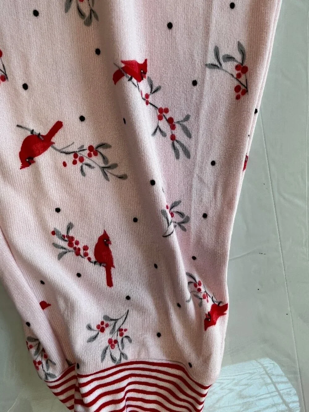 Title: NEW Cuddl Duds 2 Pc Pajama Set Cardinal Print Pink